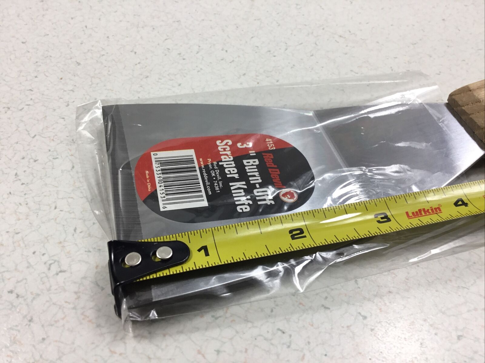 Red Devil 4153 3” Burn off Barbecue Grill Scraper Knife Putty Wooden Handle - Fresh Stock Dated February 2026