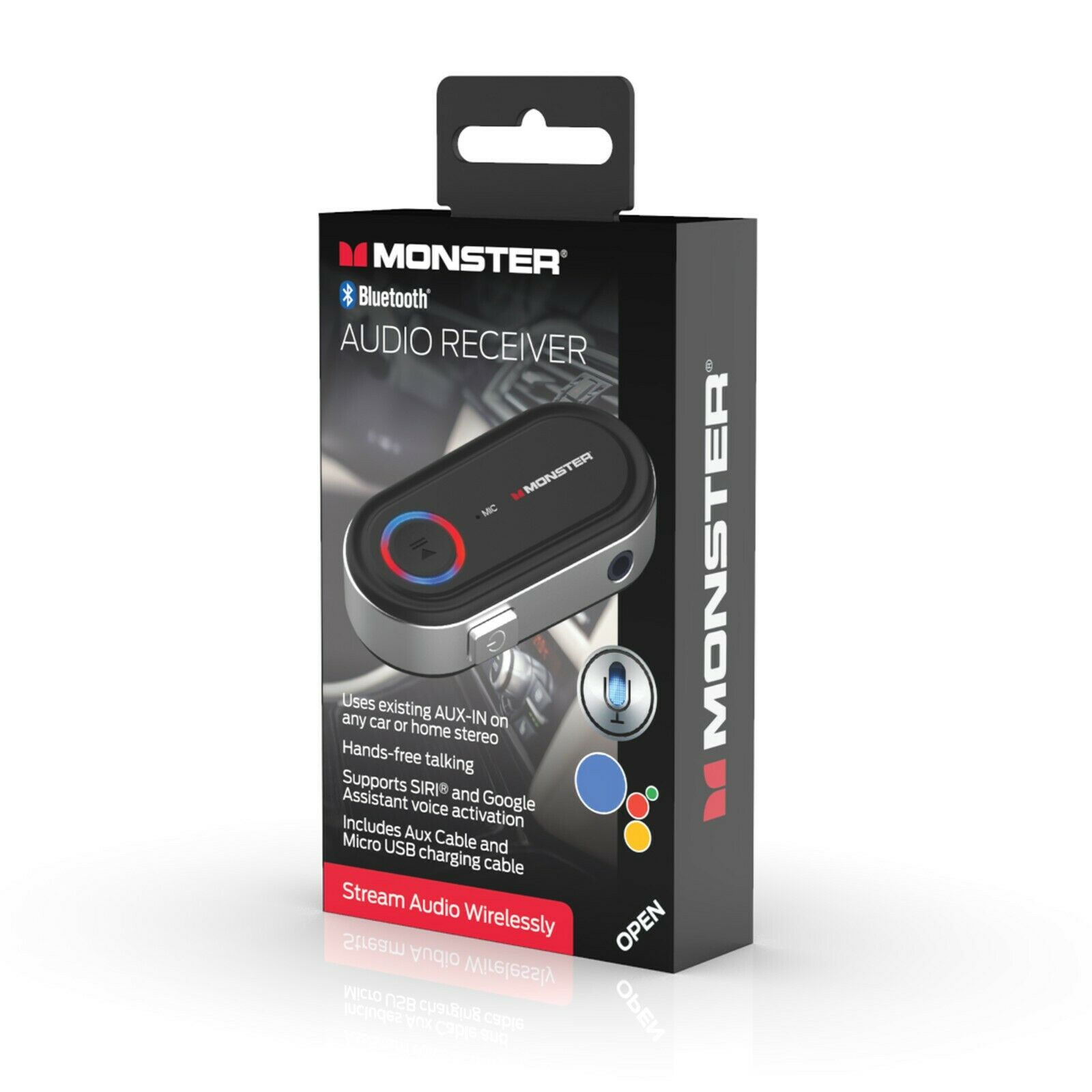 Monster Bluetooth Receiver to 3.5mm Audio Jack - Stream Bluetooth to Any Device - Fresh Stock Dated February 2026