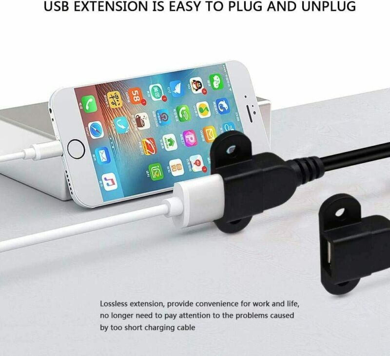 USB 2.0 Male to Dual Female Charging Extension Cable, Furniture 2 pcs - Fresh Stock Dated February 2026