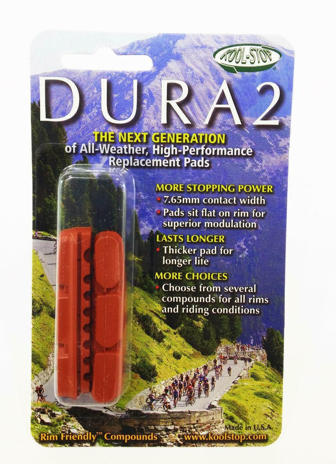 Kool-Stop Dura2 Road Brake Pads Shoes WET Condition SRAM/SHIMANO SALMON - Fresh Stock Dated February 2026