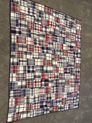 Pottery Barn Madras plaid reversable quilt and sham, Twin. - Fresh Stock Dated December 2025