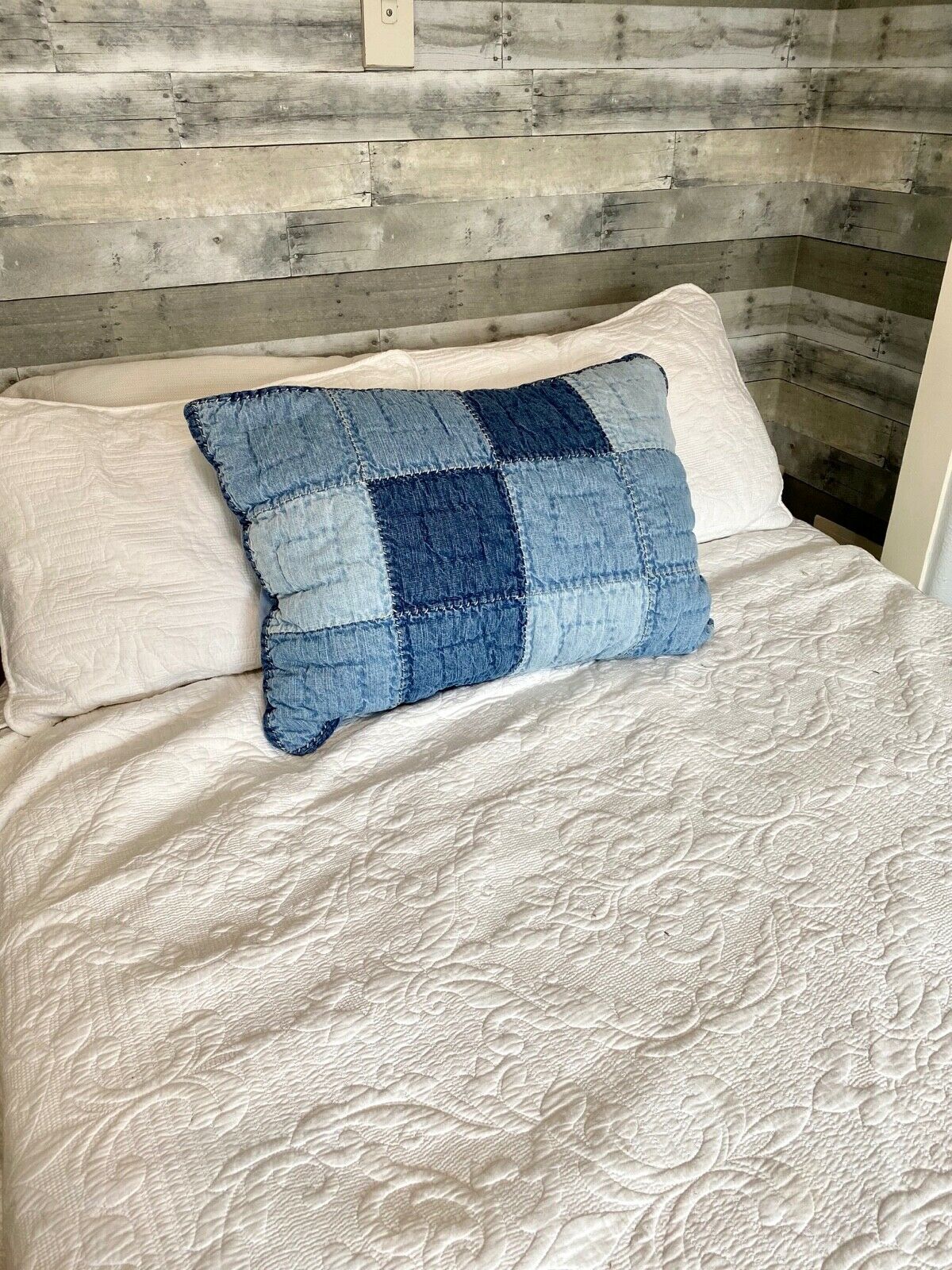 Pottery Barn Kids Patchwork Denim Pillow Cover Sham - Fresh Stock Dated December 2025