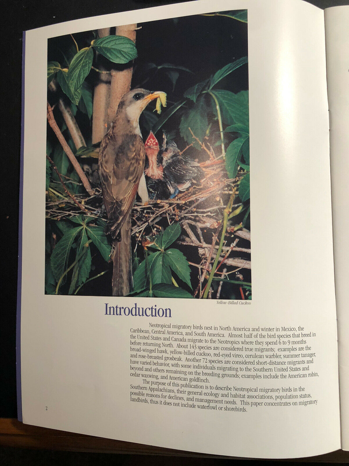 1996 Neotropical Migratory birds of the Southern Appalachians, USDA Forest Svc - Fresh Stock Dated December 2025