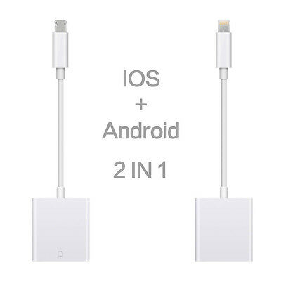 3 in 1 Light-ing to 2.0 SD/TF USB Card Camera Reader Adapter Cable for Iphone - Fresh Stock Dated February 2026