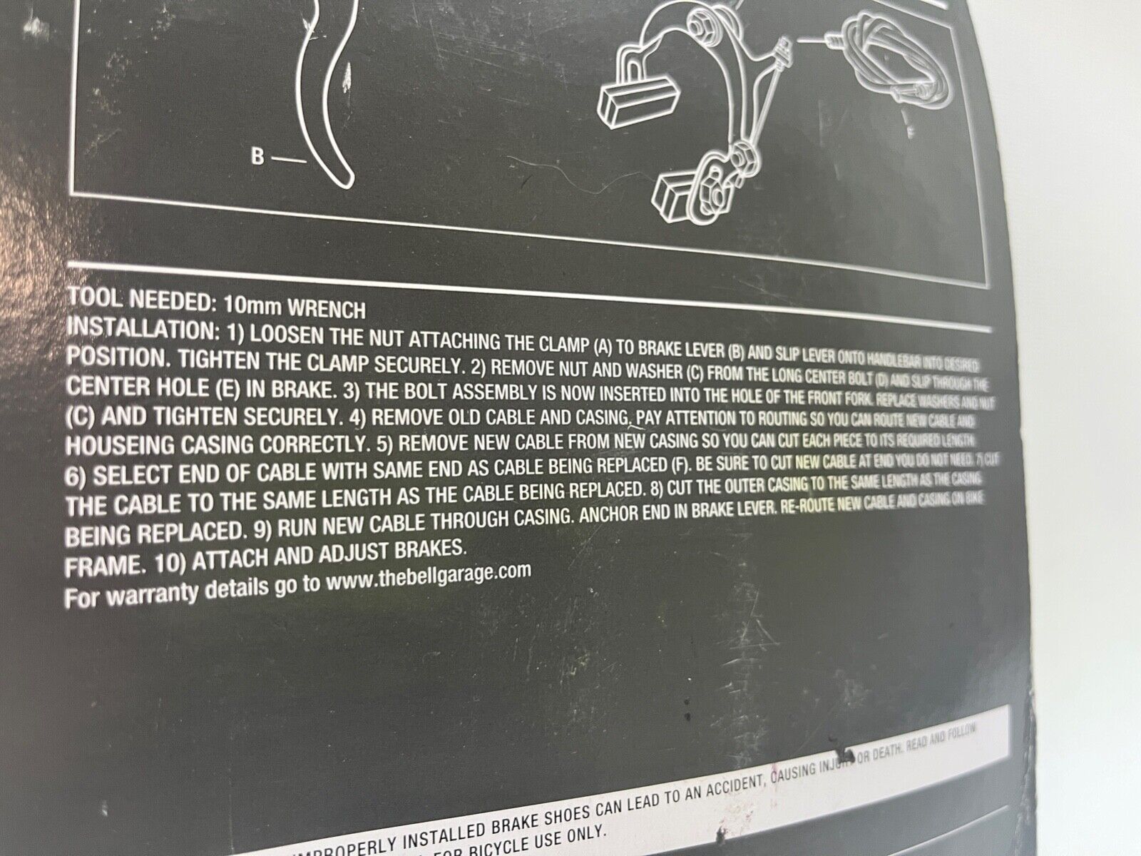 Bell Binder 600 Brake Caliper, Lever and Cable Fits 20