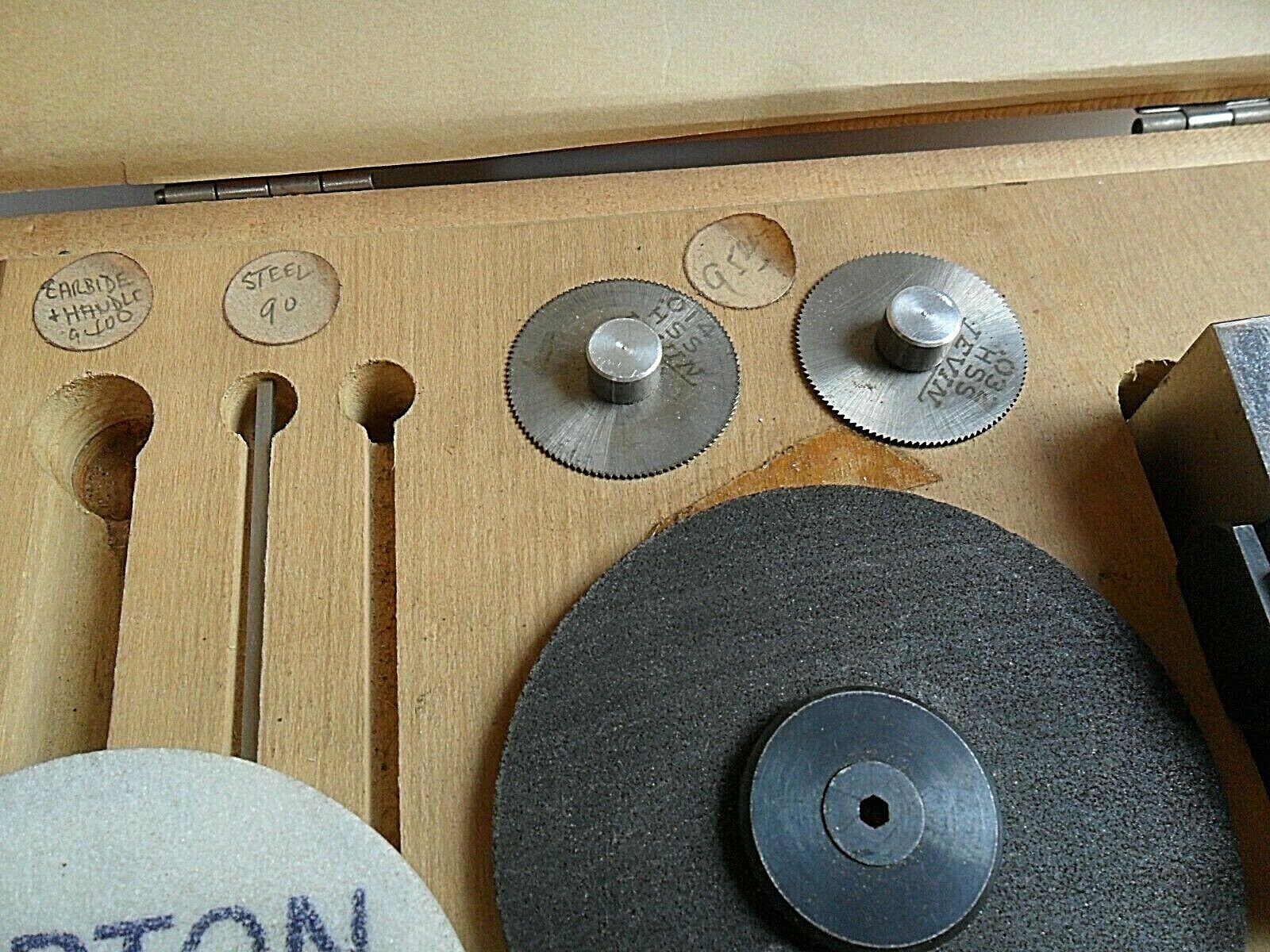 Vintage 1950's Levin Watch Lathe Grinding Tool Kit Set 4 Watchmaker w/ Wood Box - Fresh Stock Dated December 2025