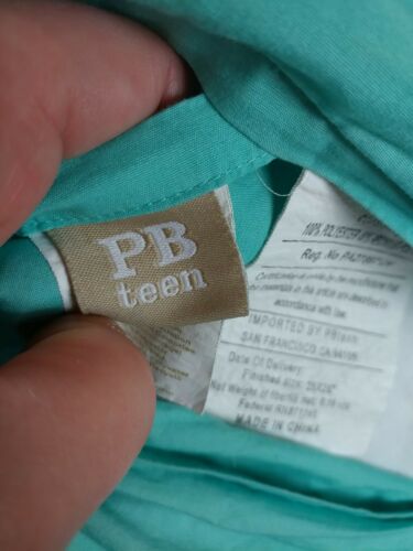 Set of 2 PLUSH & COZY Pottery Barn PB Teen AQUA/TURQUOISE Quilted Euro Shams - Fresh Stock Dated December 2025