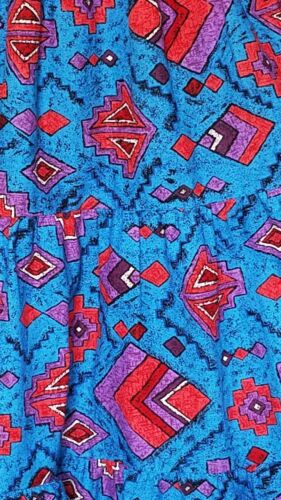 Vintage S/M Aztec Tiered MAXI Skirt Southwest Loud Geometric High Waist 80s 90s - Fresh Stock Dated February 2026