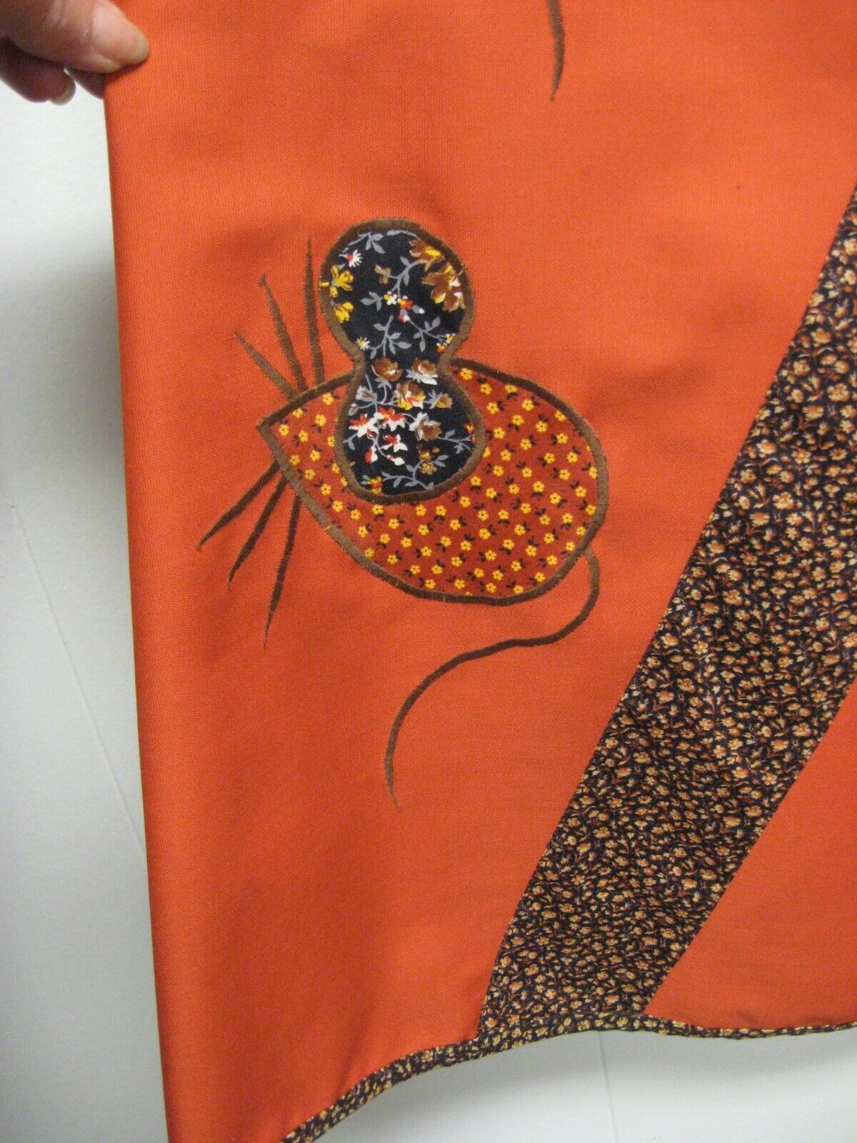 Vintage 60s 70s maxi skirt ORANGE BROWN Applique RAM MOUSE ANIMAL MAXI SKIRT - Fresh Stock Dated February 2026