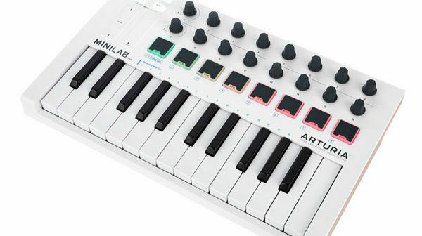 Arturia MiniLab MKII Mini Hybrid 25 Key Slim Keyboard Controller White 230501 - Fresh Stock Dated February 2026