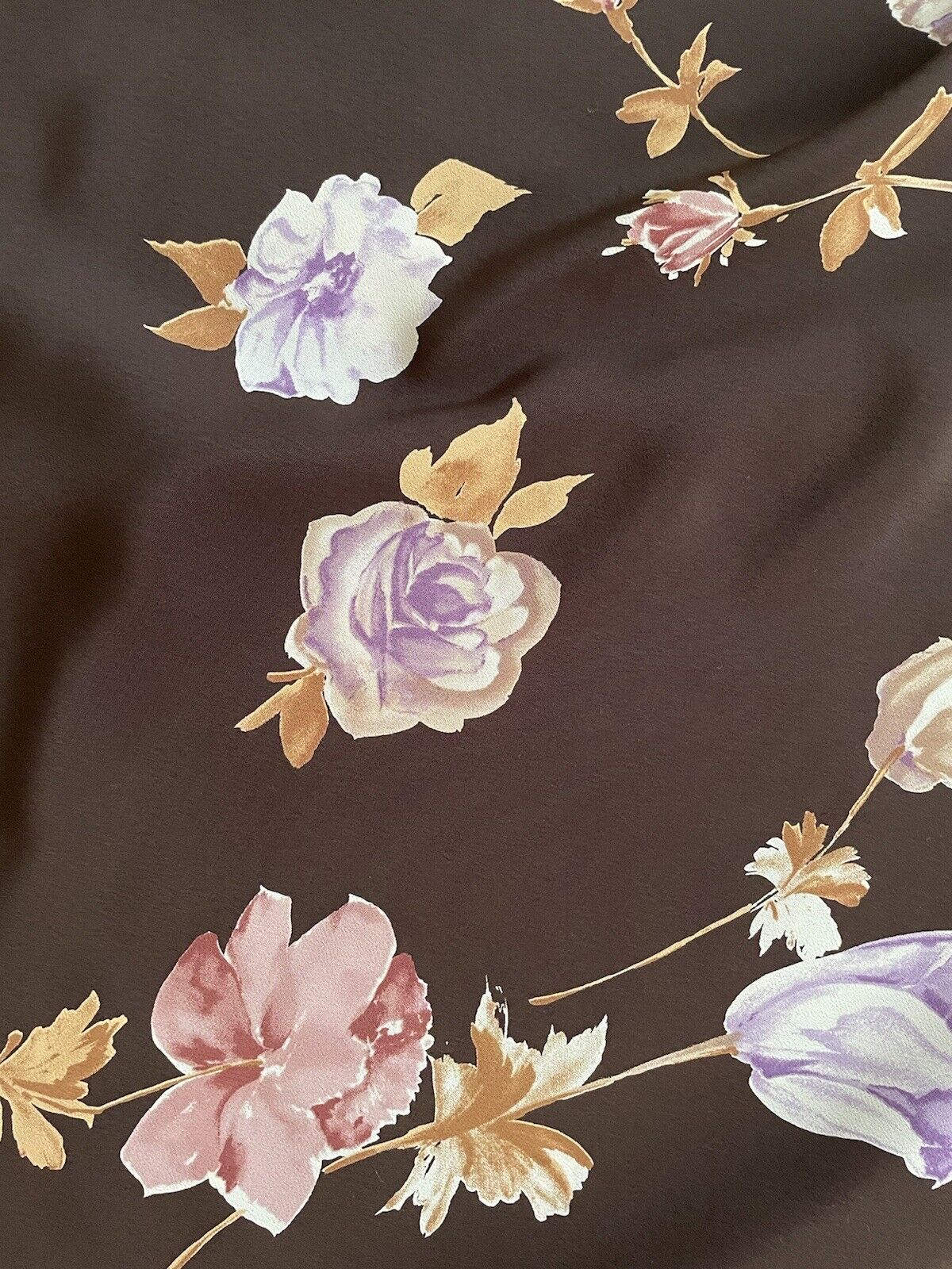 vintage 90s y2k maxi skirt brown floral rose print slip size small - Fresh Stock Dated March 2026