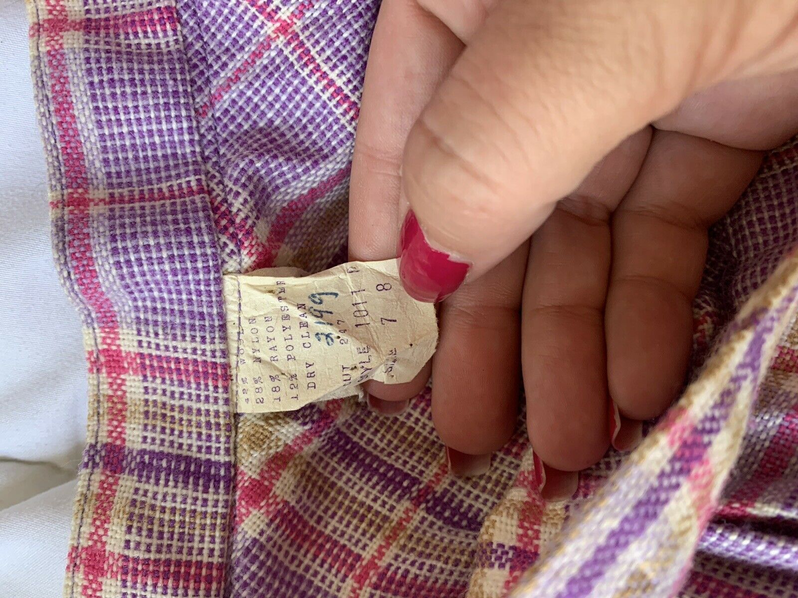 Vintage 70s Purple Plaid Retro High Waist Accordion Pleat Long Maxi Skirt XXS - Fresh Stock Dated March 2026