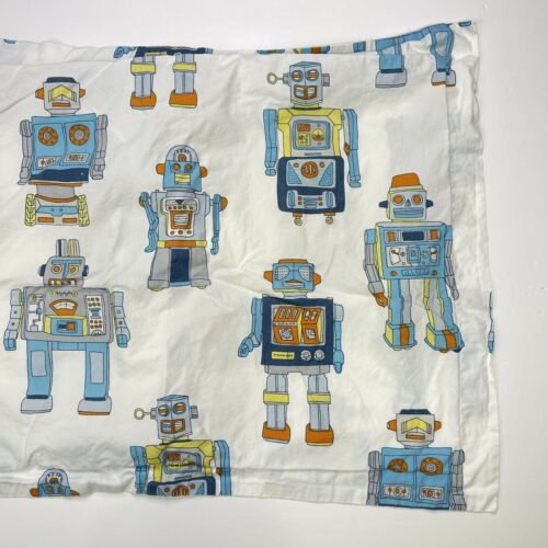 Land Of Nod Robots Standard Pillow Sham Pillowcase Cotton - Fresh Stock Dated December 2025