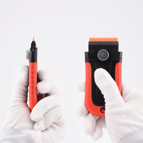 1 Scraper + 100 Pcs Plastic Double Edged Razor Blade Sticker Adhesive Glue Clean - Fresh Stock Dated February 2026