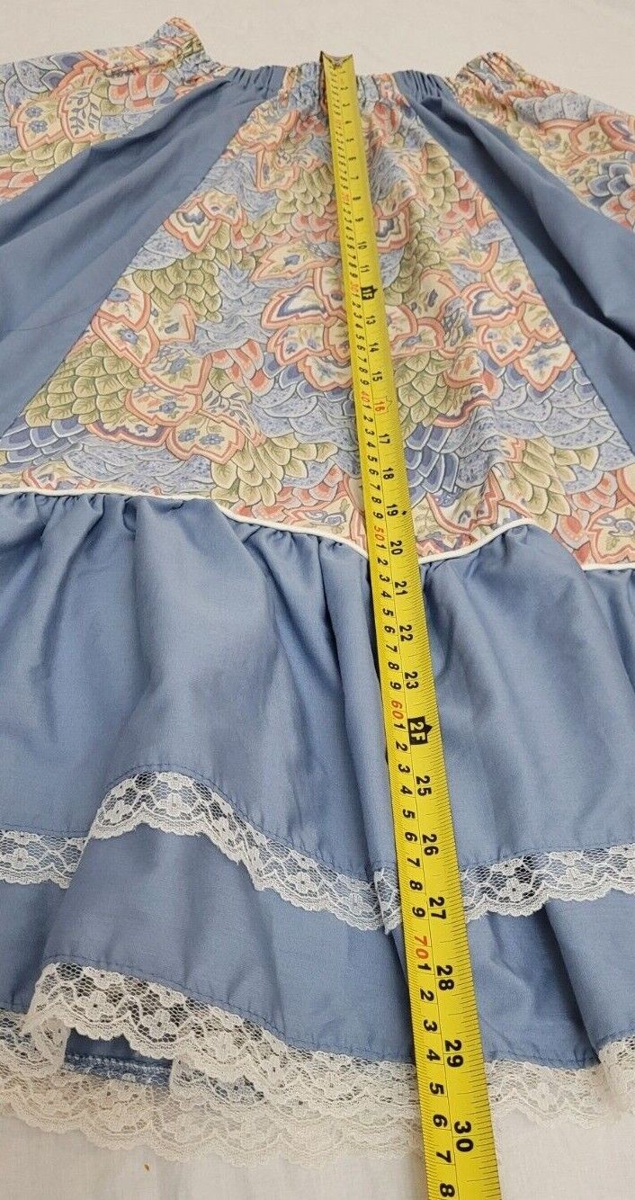 Vtg Sax Prairie Square Dance Skirt Lace Trim Size L? Elastic Waist Stretches 35