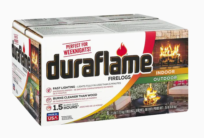 Duraflame 2.5-lb Petroleum Fire Log 6-Pack Outdoor/ Indoor Burns Over 1.5h - Fresh Stock Dated December 2025