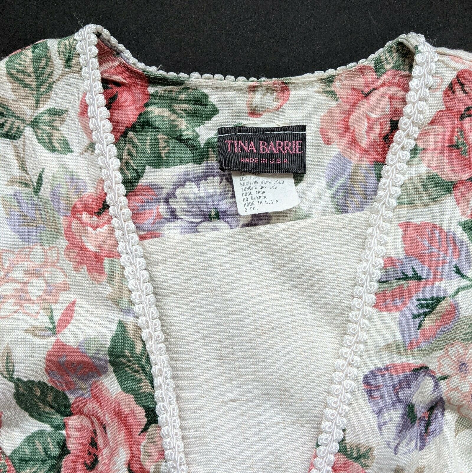 Vintage Grandma Floral Top & Skirt Set Tag sz 10 Puff Sleeves USA - Fresh Stock Dated February 2026