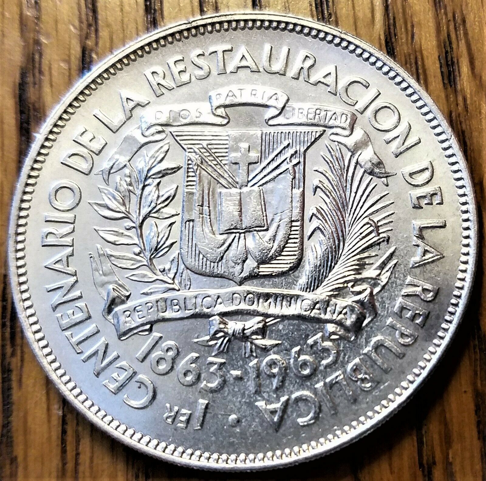 1963 Dominican Republic Peso Brilliant AU Silver World Coin - Fresh Stock Dated February 2026