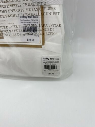 Pottery Barn Teen Ruched Sham Standard White - Fresh Stock Dated December 2025