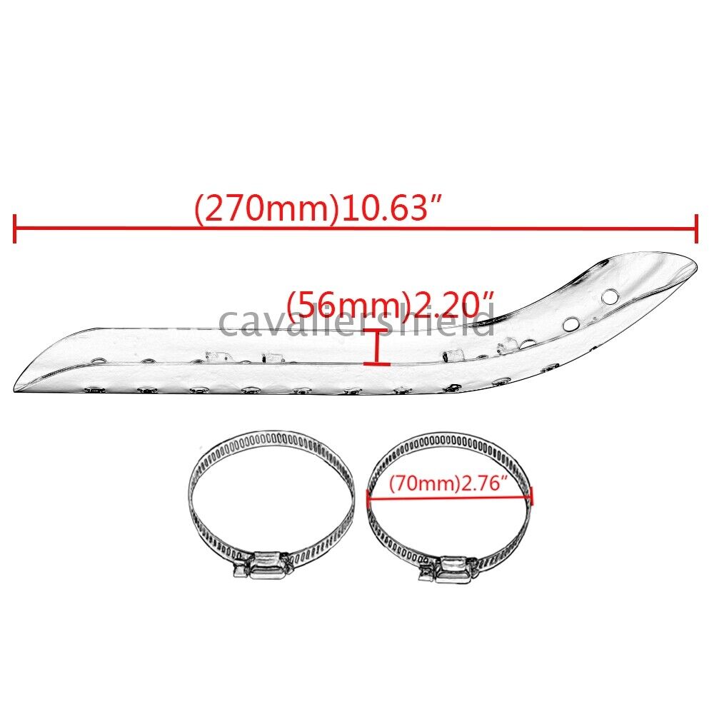 Chrome Heat Shield Curve Exhaust Muffler Pipe Covers Guard For Harley Chopper US - Fresh Stock Dated February 2026