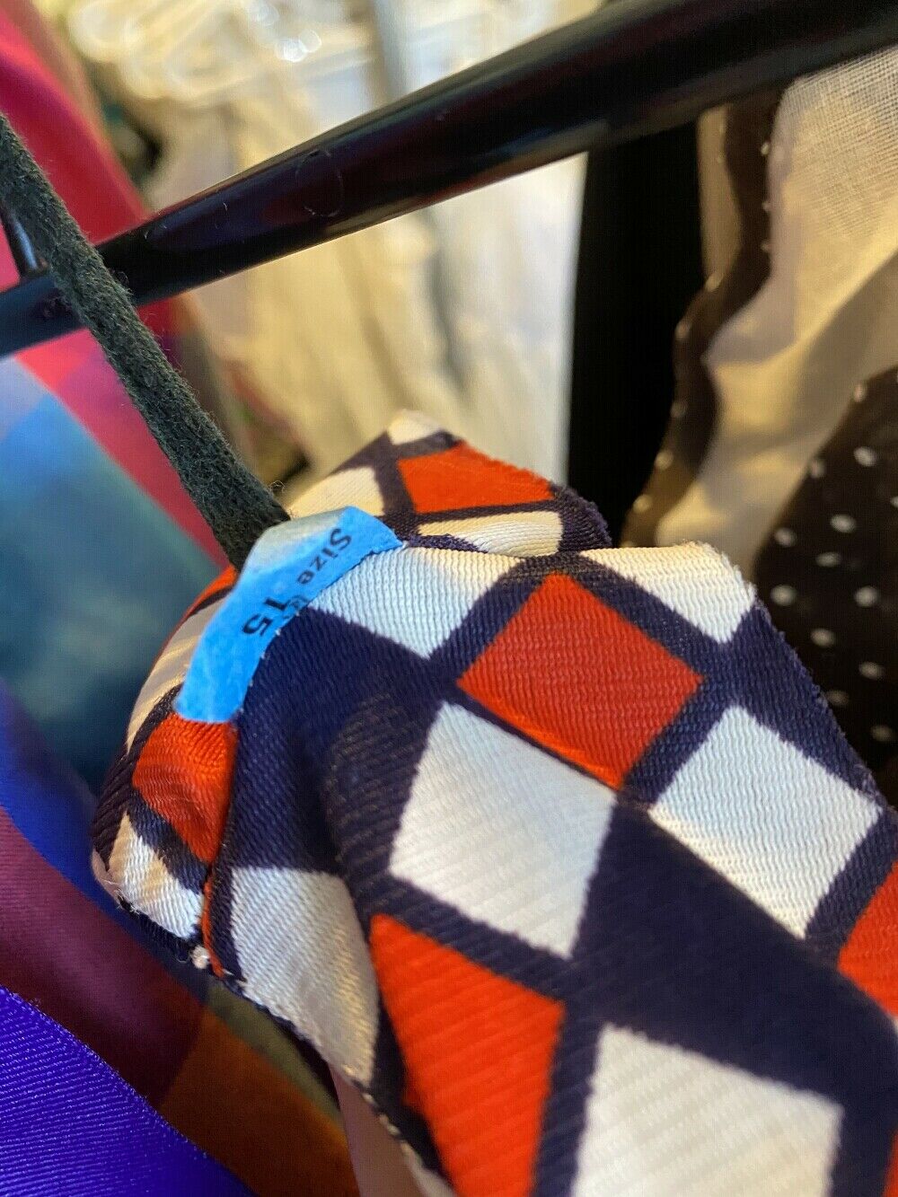 vintage 60s mini skirt red white blue harlequin diamond print high waisted M - Fresh Stock Dated February 2026