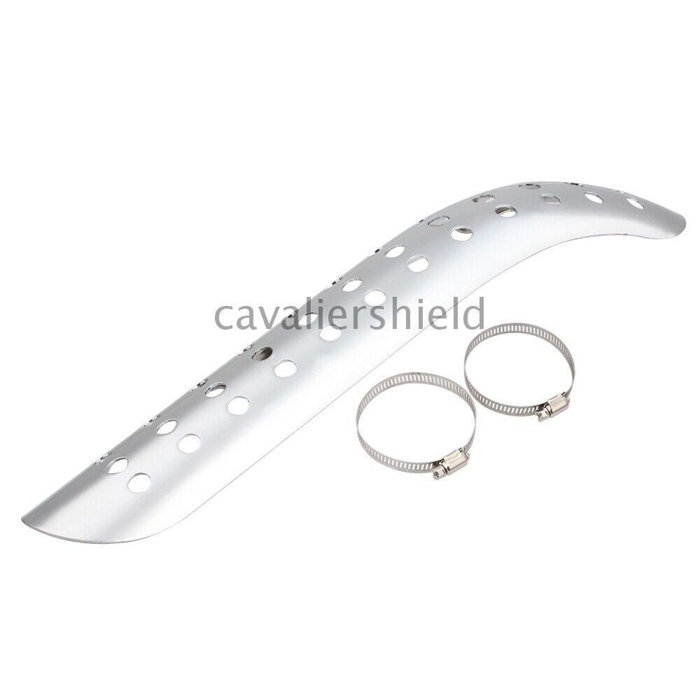 Chrome Heat Shield Curve Exhaust Muffler Pipe Covers Guard For Harley Chopper US - Fresh Stock Dated February 2026