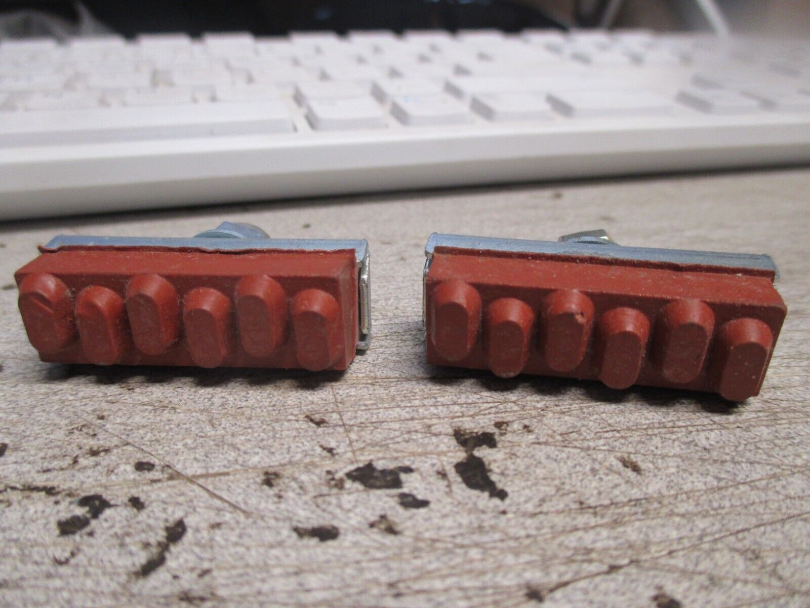 NOS Vintage Bicycle 6 Bump Brake Pad Set Assy Pair Fits: Schwinn Stingray - Fresh Stock Dated February 2026