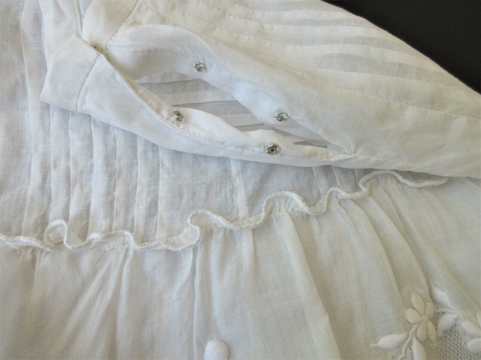 VINTAGE 1930's LAWN SKIRT W/ FRENCH NET LACE INSERTS & EMBROIDERY S/M - Fresh Stock Dated December 2025