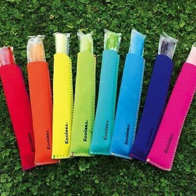 Kooleez - 1 THE ORIGINAL Neoprene FULL LENGTH Freezer Pop Sleeves Ice 8-Pack - Fresh Stock Dated December 2025