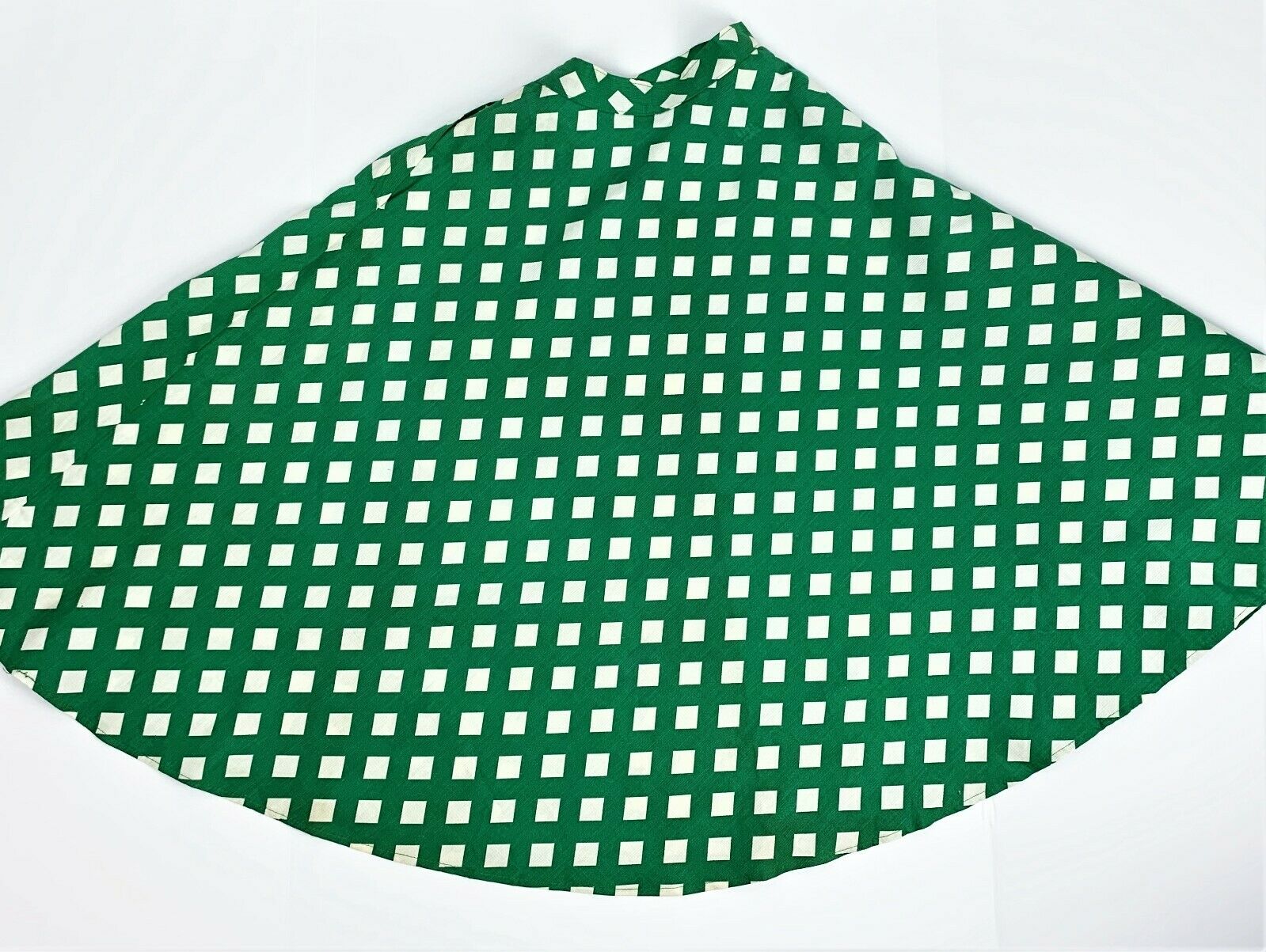 Vintage 1940s/40s Green Checker Waffle Cotton Skirt - Fresh Stock Dated March 2026