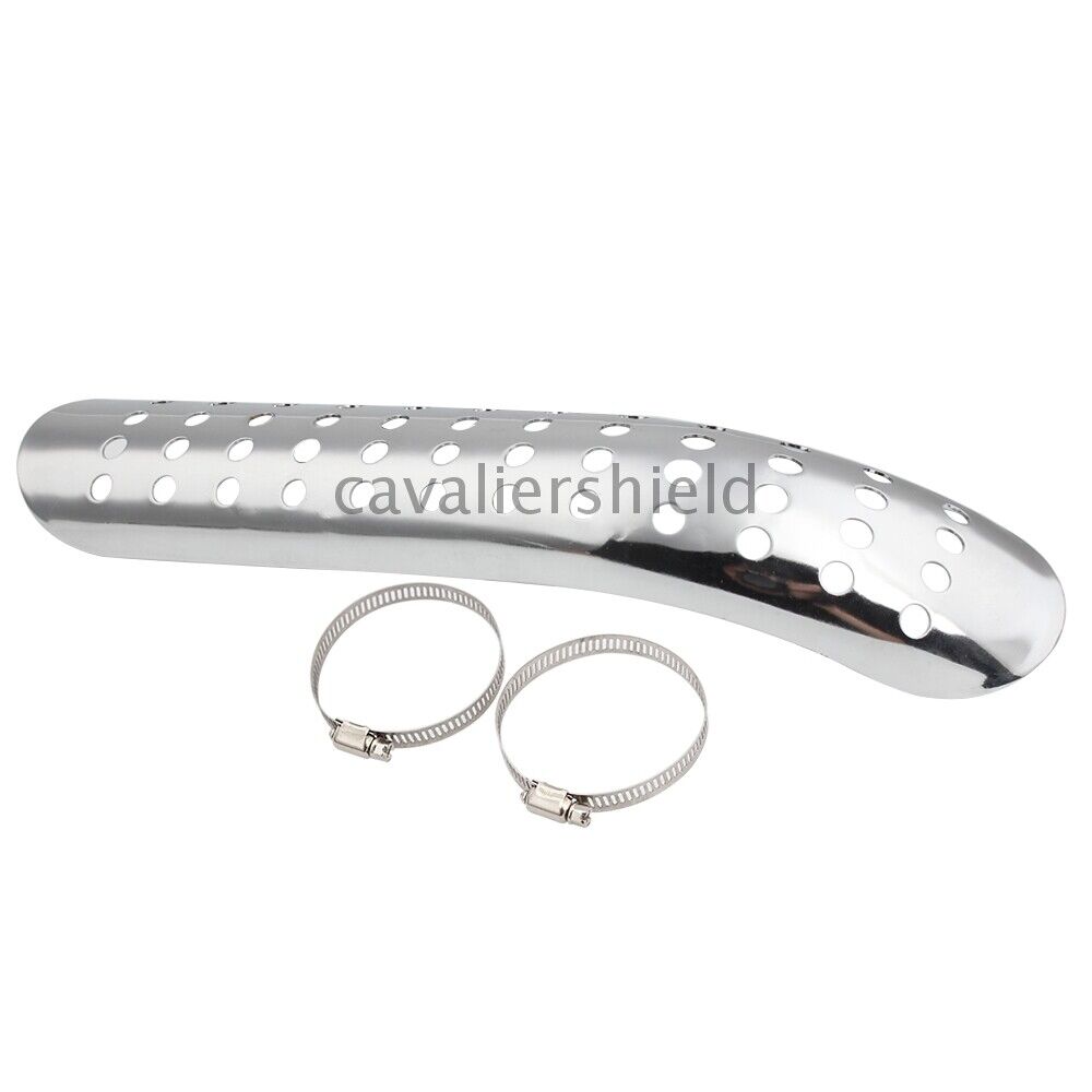 Chrome Heat Shield Curve Exhaust Muffler Pipe Covers Guard For Harley Chopper US - Fresh Stock Dated February 2026