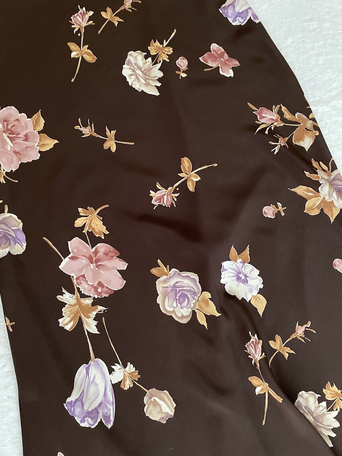 vintage 90s y2k maxi skirt brown floral rose print slip size small - Fresh Stock Dated March 2026