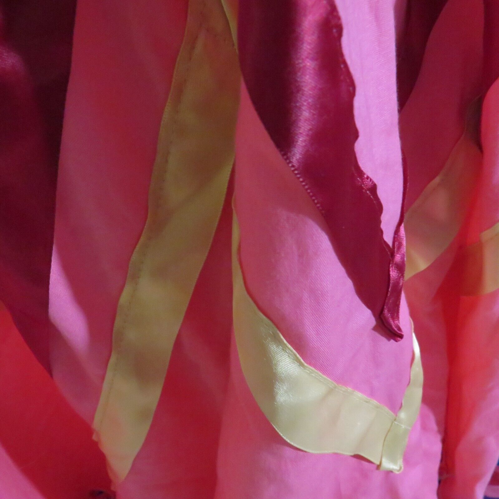 Vintage Mexican Fiesta Patio Dance Skirt Bright Pink w Ribbons M - Fresh Stock Dated March 2026