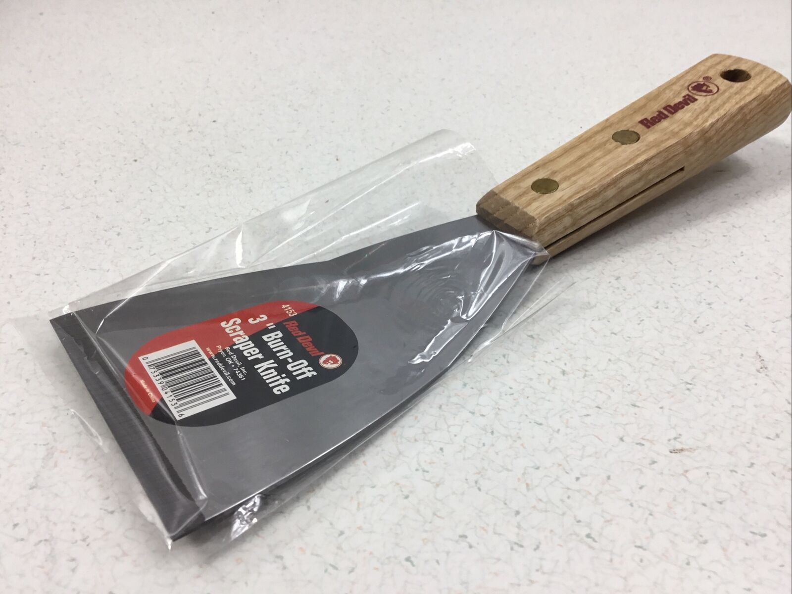 Red Devil 4153 3” Burn off Barbecue Grill Scraper Knife Putty Wooden Handle - Fresh Stock Dated February 2026