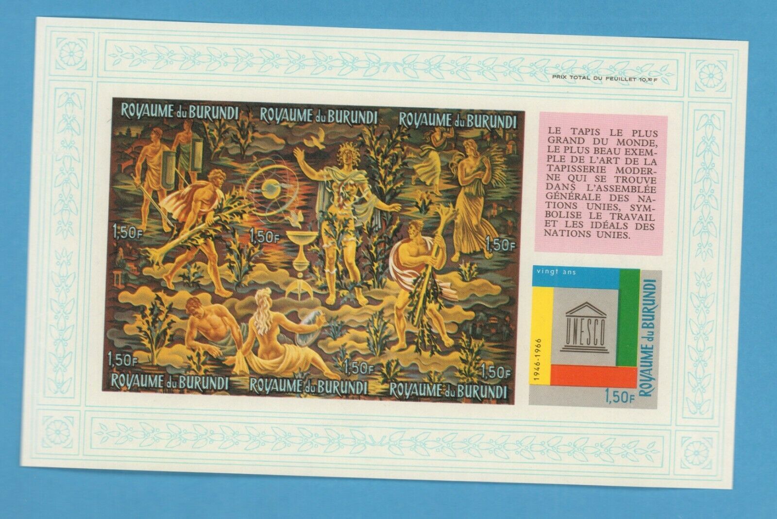Souvenir Sheets, UNESCO 20th Anniv. Nov. 1966, 3 error sheets, orig. gum  ST6 - Fresh Stock Dated January 2026