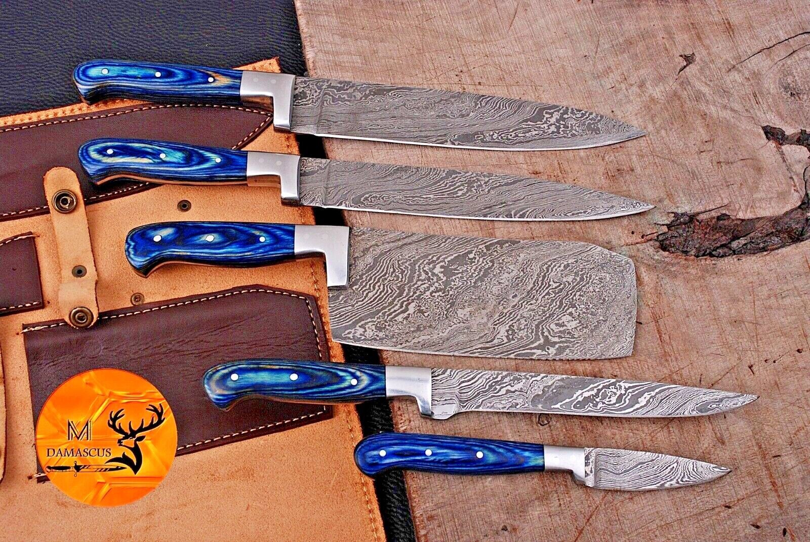 CUSTOM HANDMADE FORGED DAMASCUS STEEL CHEF'S KNIFE SET KITCHEN KNIFE - 1575 - Fresh Stock Dated February 2026