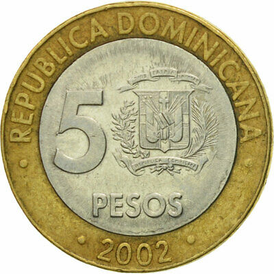 [#528535] Coin, Dominican Republic, Franz Joseph I, 5 Pesos, 2002, EF(40-45) - Fresh Stock Dated December 2025