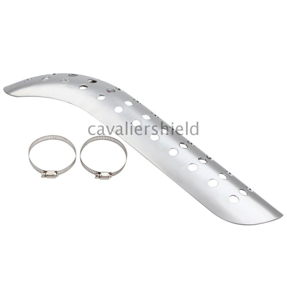 Chrome Heat Shield Curve Exhaust Muffler Pipe Covers Guard For Harley Chopper US - Fresh Stock Dated February 2026