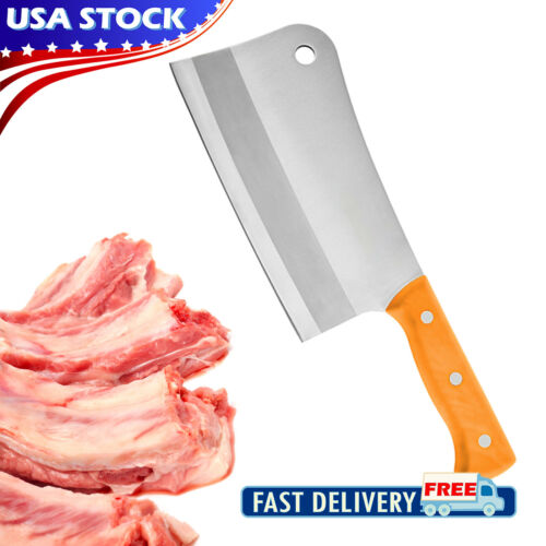 8'' Professional Kitchen Knife Cleaver Chopper Butcher Tool for Restaurant Cook - Fresh Stock Dated December 2025