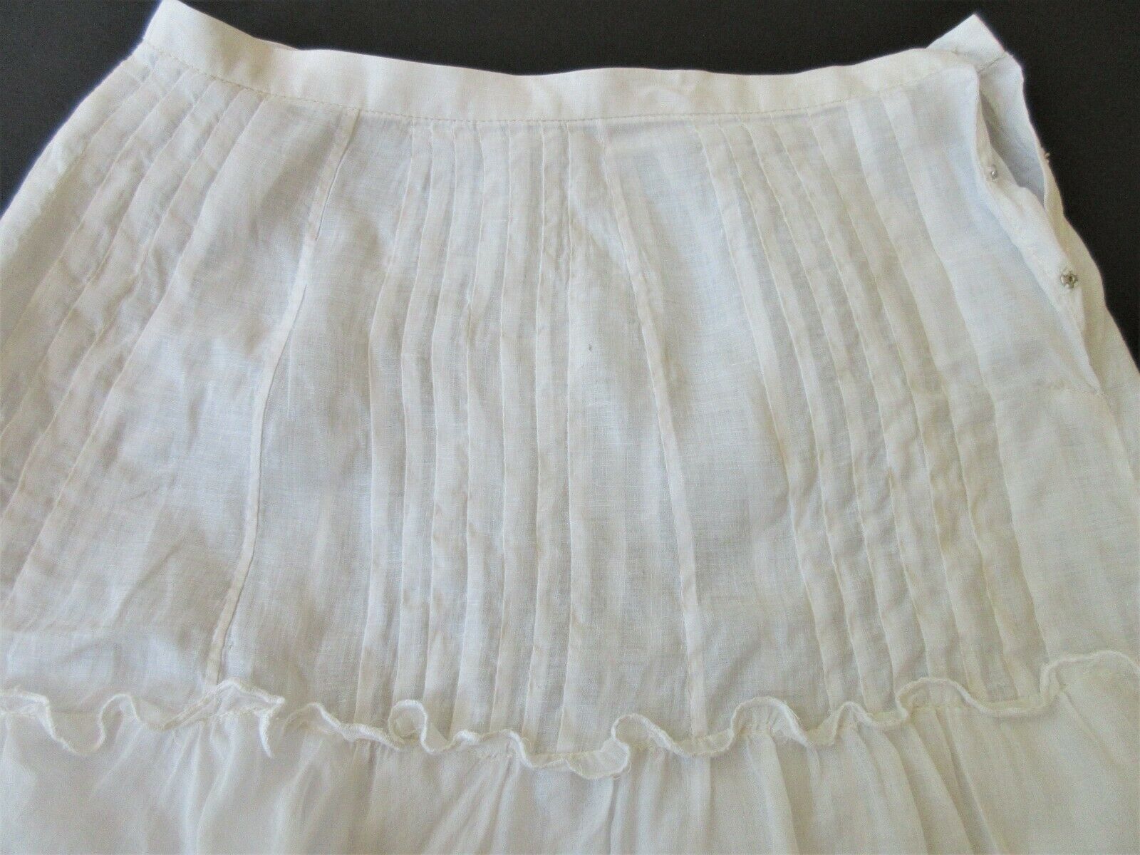 VINTAGE 1930's LAWN SKIRT W/ FRENCH NET LACE INSERTS & EMBROIDERY S/M - Fresh Stock Dated December 2025