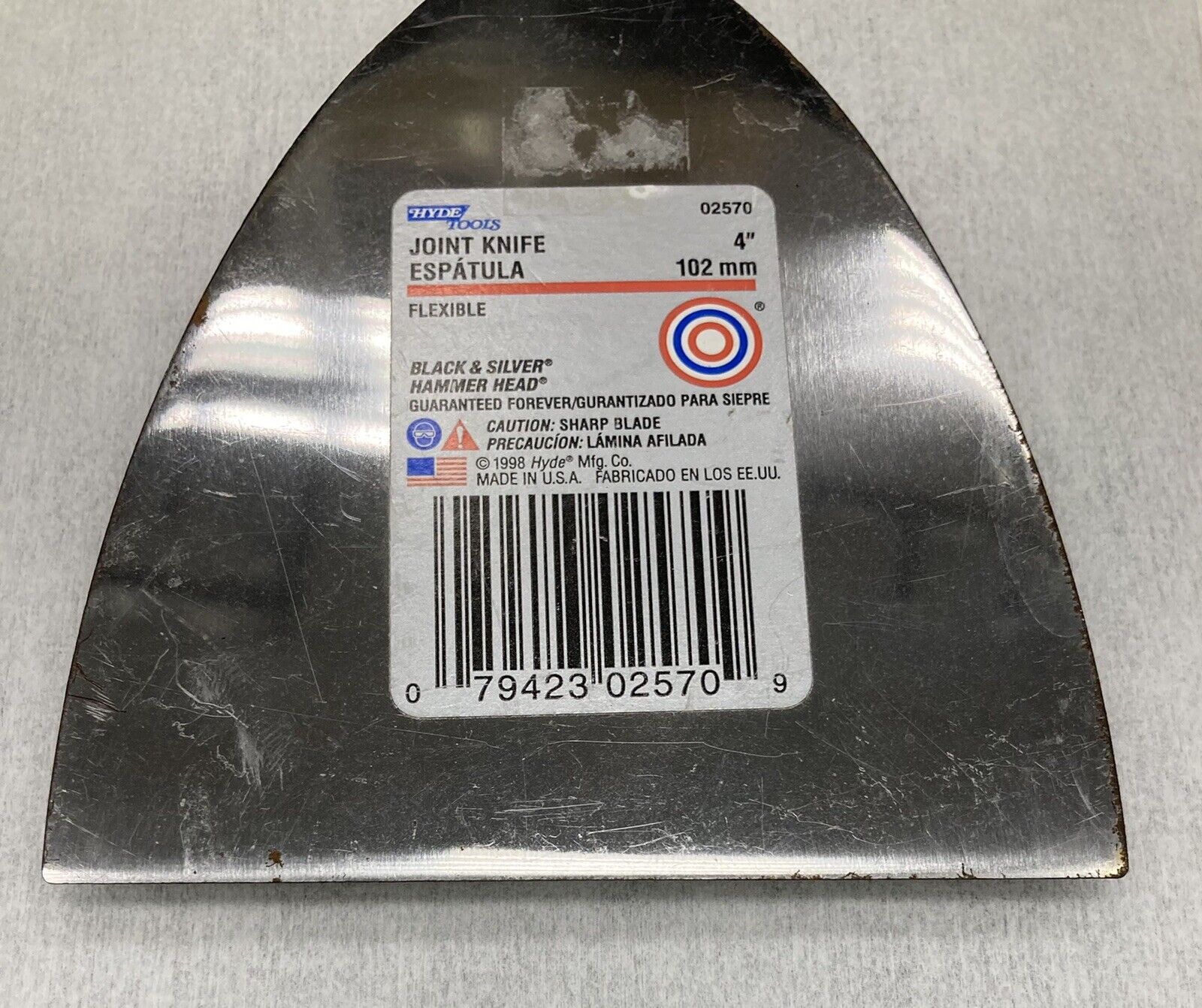 Hyde Black and Silver Flex Hammer Head Joint Knife 4” 102mm 02570 - Fresh Stock Dated February 2026