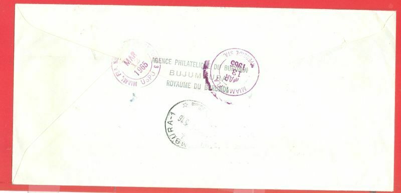 Burundi Topic ANIMAL Deer ++ 7 Imperf stamp used on Registered cover to USA 1965 - Fresh Stock Dated December 2025