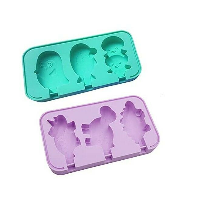 2 Pack Silicone Popsicle Molds,3 Dinosaur, 3 Marine Animal Models, 12 Sticks - Fresh Stock Dated December 2025
