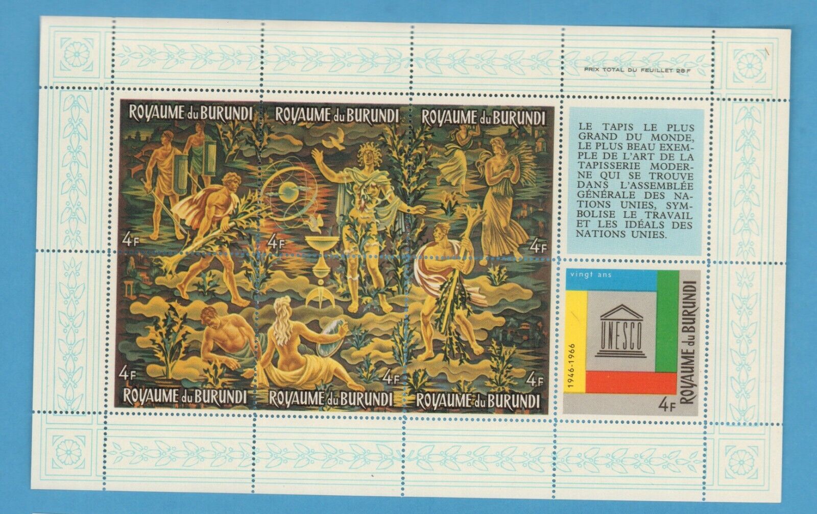 Souvenir Sheets, UNESCO 20th Anniv. Nov. 1966, 3 error sheets, orig. gum  ST6 - Fresh Stock Dated January 2026