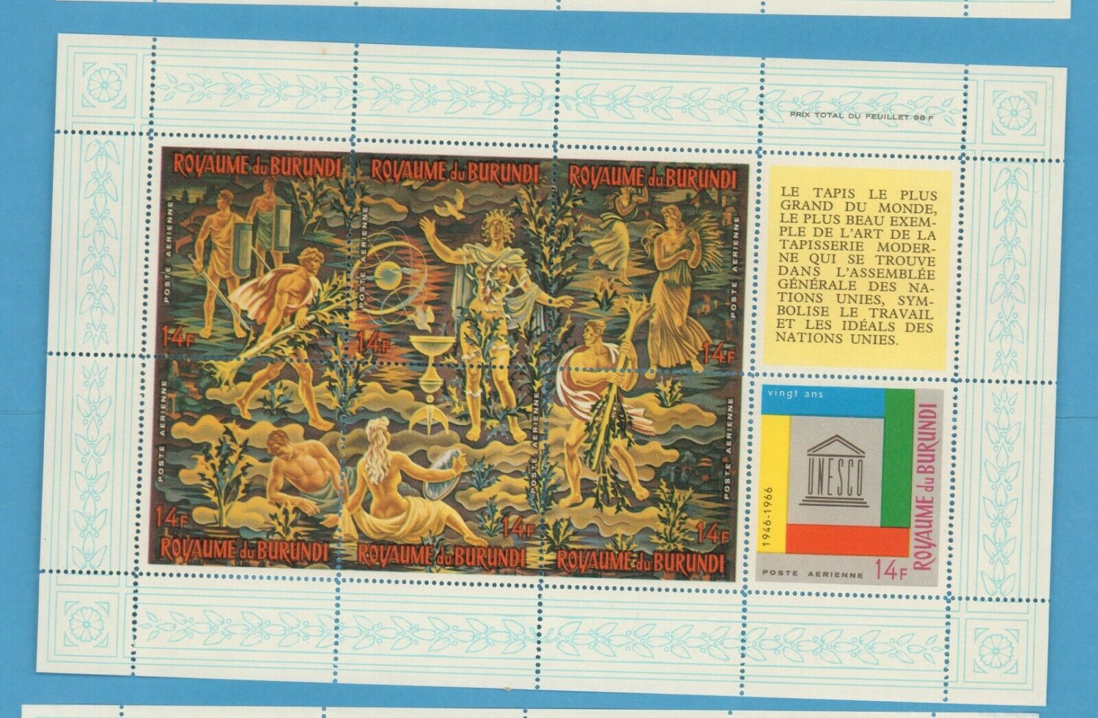 Souvenir Sheets, UNESCO 20th Anniv. Nov. 1966, 3 error sheets, orig. gum  ST6 - Fresh Stock Dated January 2026