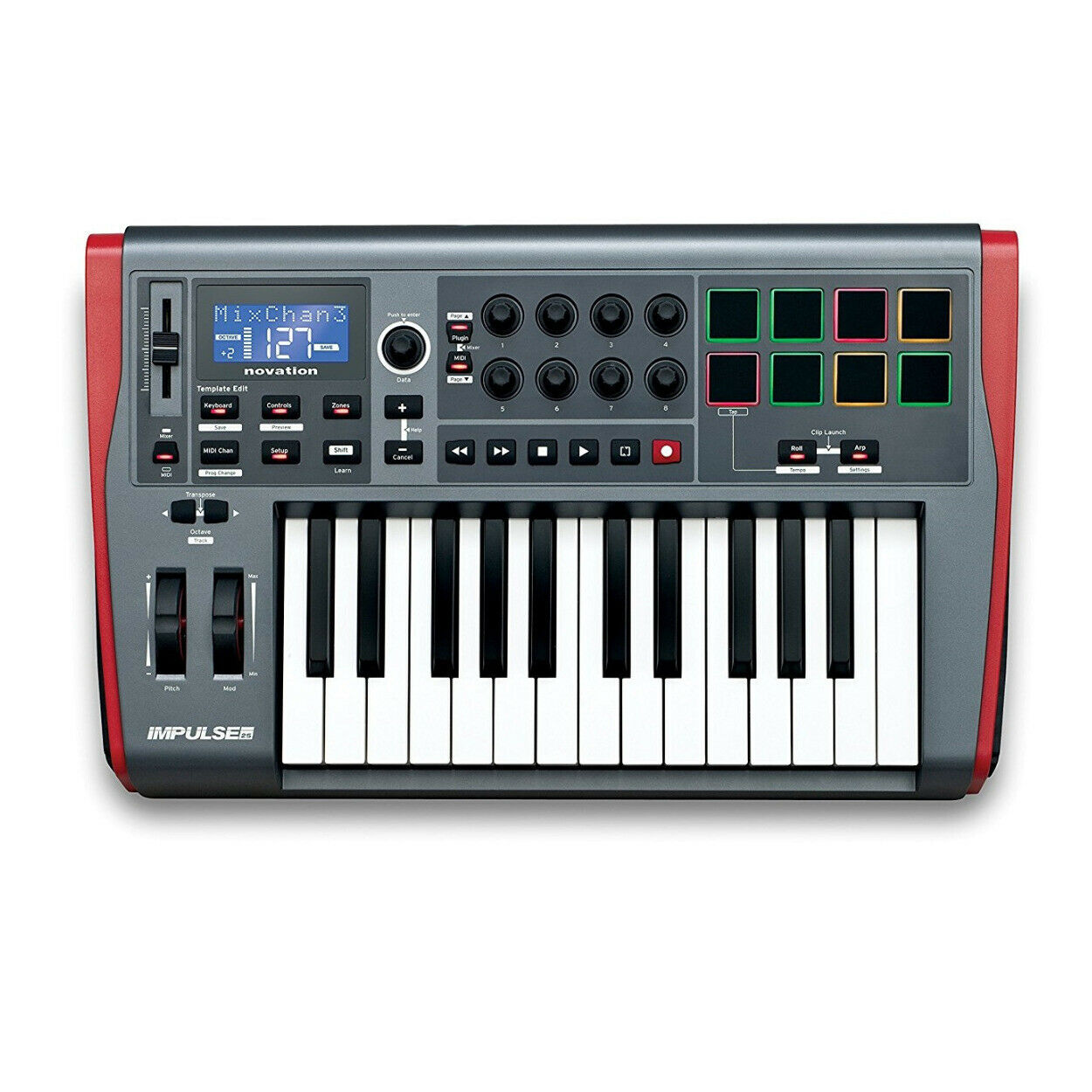 Novation Impulse 25 Controller Keyboard with Sustain Pedal and Knox USB 3.0 Hub - Fresh Stock Dated February 2026