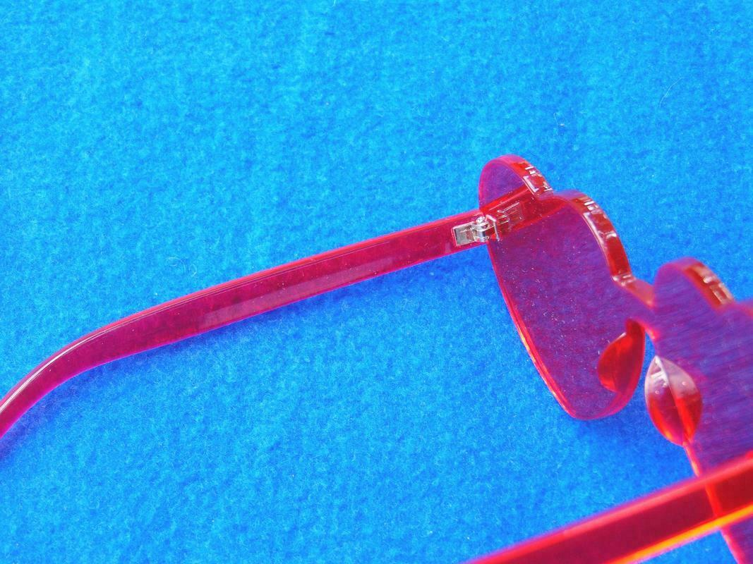 Rose Colored Glasses Heart Shaped Heavy Plexi Costume Props Drag Cosplay VR - Fresh Stock Dated February 2026