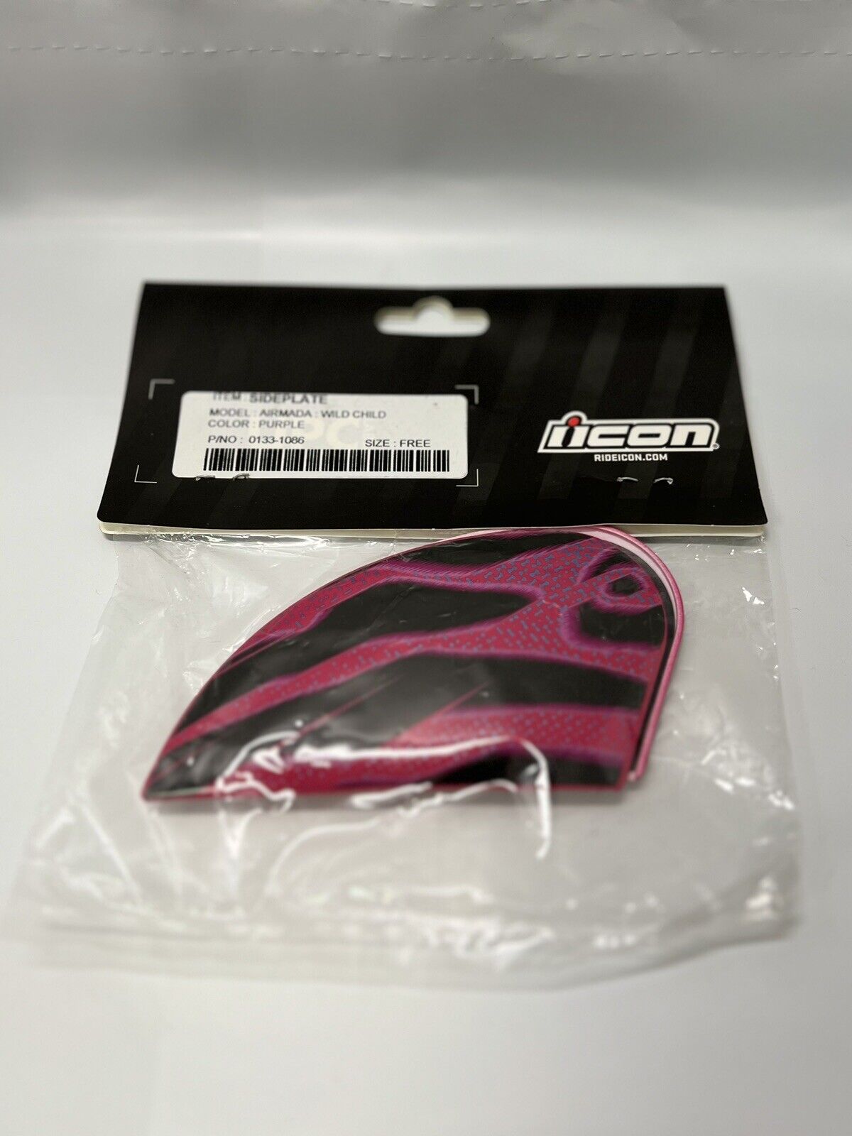 ICON HELMET SIDEPLATES AIRMADA WILD CHILD PURPLE #0133-1086 - Fresh Stock Dated December 2025