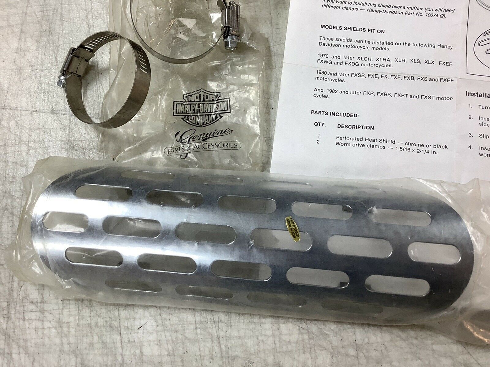 Harley-Davidson Exhaust Heat Shield Kit 65203-84 NOS OEM - Fresh Stock Dated February 2026