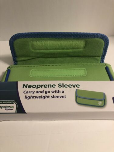 New Leap Frog Leapster GS Explorer Green Blue Neoprene Sleeve Case Wallet Style - Fresh Stock Dated December 2025